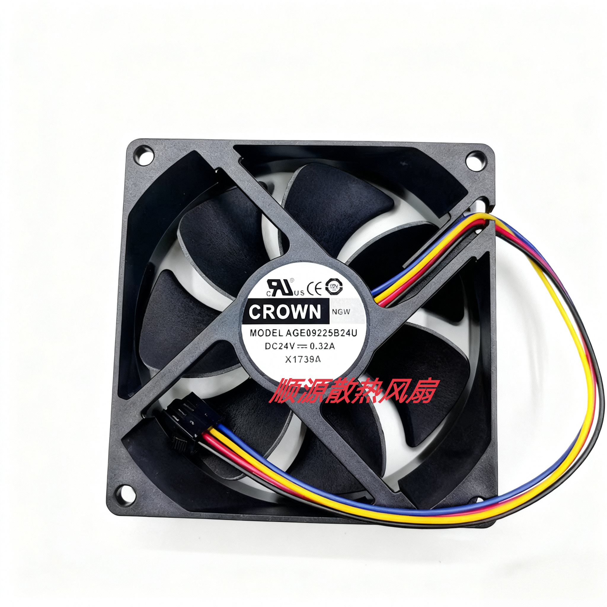 全新CROWN AGE09225B24U 9225 9025 24V 0.32A 9CM 4线变频器风扇