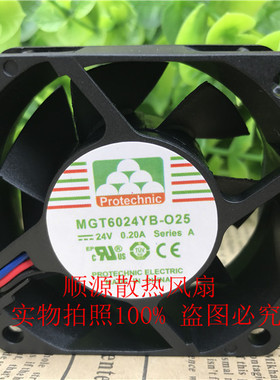 PROTRCHNIC 永立 MGT6024YB 025 DC24V 0.20A 6CM 6025散热风扇 O