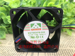 025 DC24V 0.20A PROTRCHNIC 6025散热风扇 MGT6024YB 6CM 永立