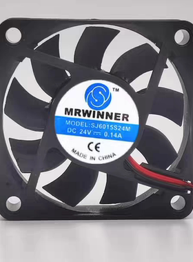 全新 SJ6015S24M 24V 0.14A 6015 6CM 静音 工业机柜电源机箱风扇