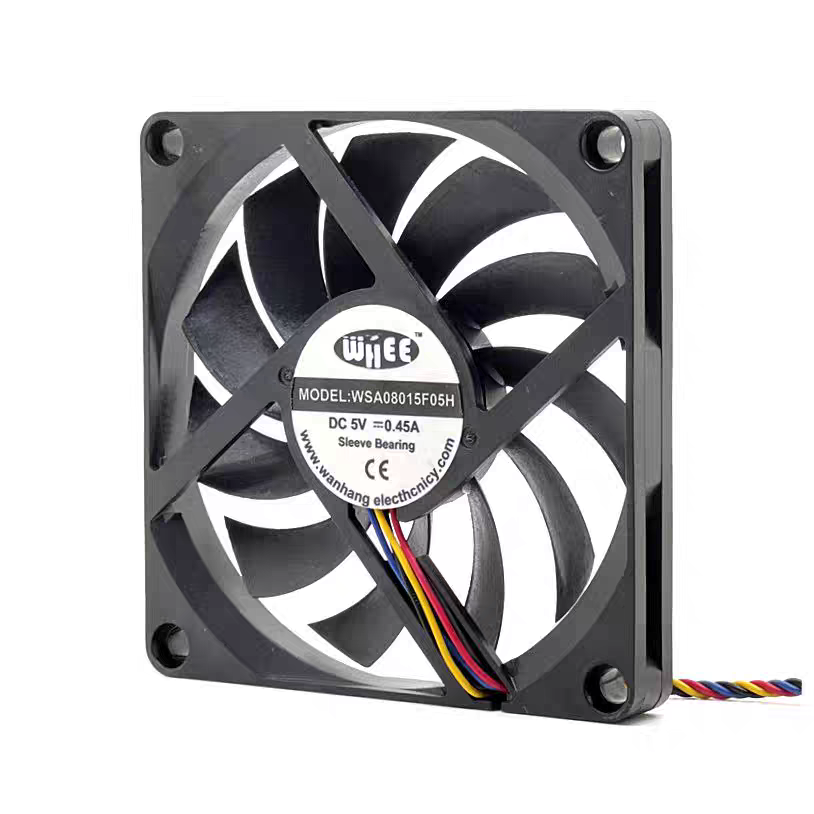 全新WHEE WSA08015F05H 5V 0.45A 8010 8CM 机箱电源散热风扇 4线