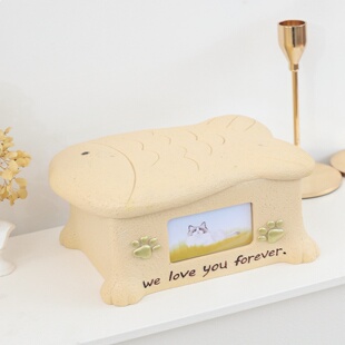 宠物骨灰盒小狗猫咪纪念盒狗狗小猫动物火葬棺材盒殡葬盒带相框