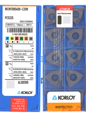 韩国克洛伊U钻刀片WCMT030208/040208/050308/06T308-C20N PC5335