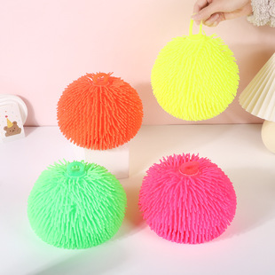 毛毛球玩具发光大号解压弹力球捏捏乐发泄球毛球儿童玩具捏捏球