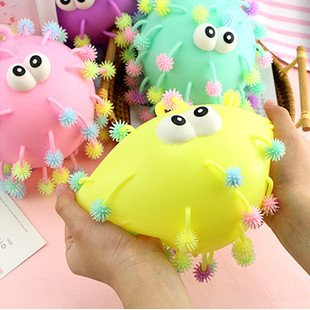 闪光球大雪花球小号球搞怪仿真捏捏乐解压网红玩具发光仿真刺猬球