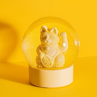德国品牌DONKEY Lucky Cats幸运缤纷招财猫摆件 水晶球 家居摆设