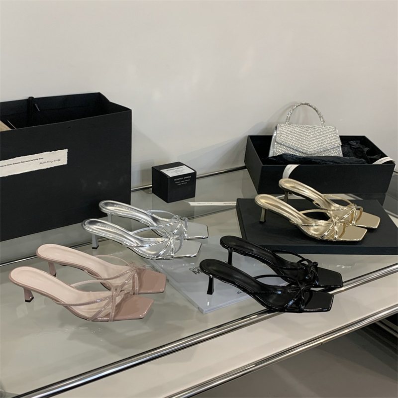 法式方头交叉细带高跟凉拖鞋女气质细跟露趾罗马凉鞋外穿,女鞋,一字拖,淘宝优惠券,粉丝福利购,淘宝优惠卷