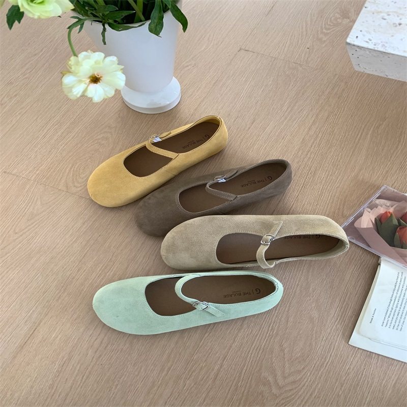 法式圆头浅口绒面芭蕾舞单鞋女2026春季一字带玛丽珍平底晚晚瓢鞋,女鞋,浅口单鞋,淘宝优惠券,粉丝福利购,淘宝优惠卷