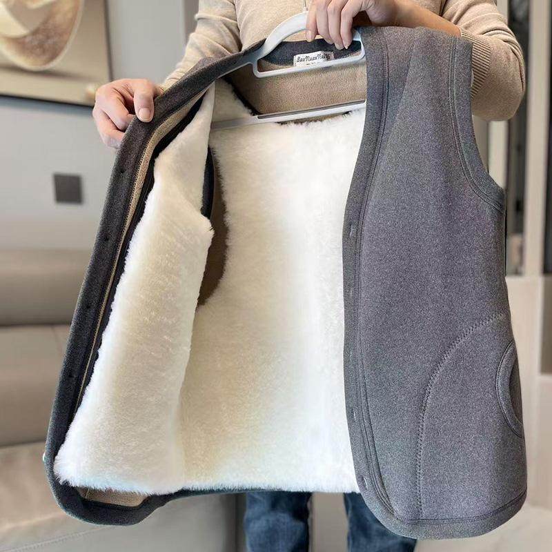 100%真羊皮毛一体马甲厚保暖冬季