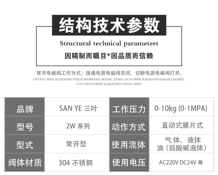 304不锈钢常开电磁阀水阀 气阀3分4分6分1寸1.2寸等AC220V24V12V 标准件/零部件/工业耗材 气阀 原图主图