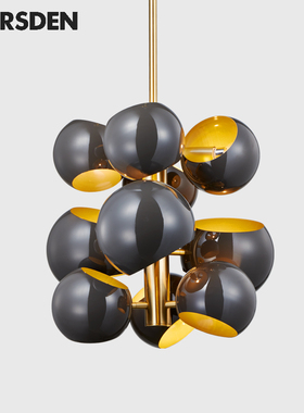 马斯登餐厅吊灯现代简约创意个性餐桌串珠艺术吧台灯设计师款灯具