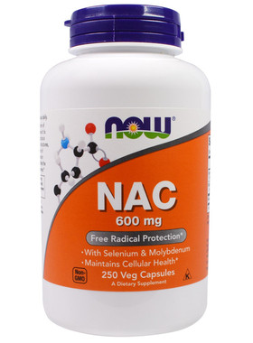 美国Now Foods NAC 左旋乙酰半胱氨酸 600毫克250粒素食胶囊