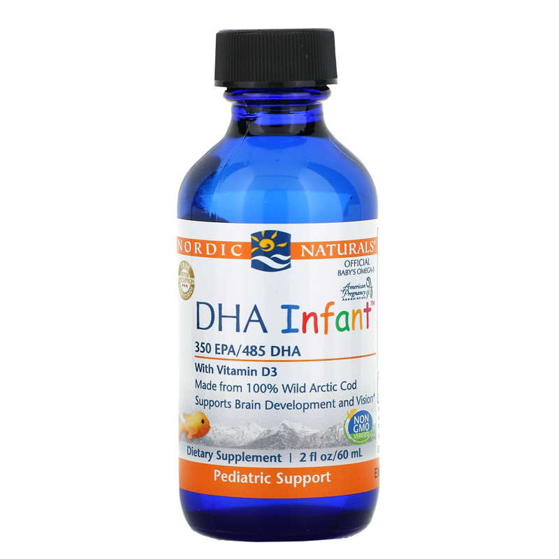 美国进口Nordic Naturals 婴儿 鳕鱼肝油 DHA 维生素D3 A  60ml