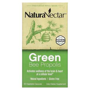 美国NaturaNectar Green Bee Propolis绿色蜂胶60粒素食胶囊