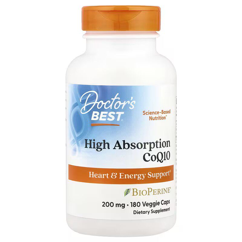 美国Doctor s Best 辅酶Q10 COQ10含胡椒素改善心脏200mg180粒