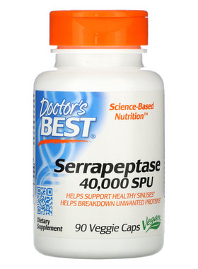 美国Doctor's Best serrapeptase 舍雷肽酶 40000 SPU 90粒鼻窦塞