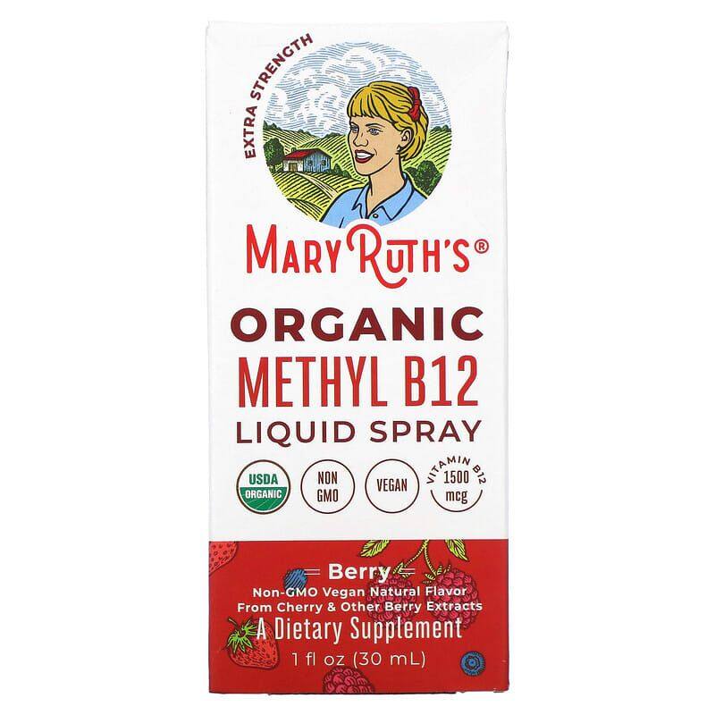 美国MaryRuth Organics有机甲钴胺B12液体喷雾剂特强型浆果味30ml