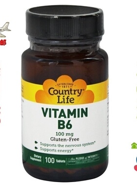 美国 Country Life Vitamin B6 维生素B6 100mg*100片