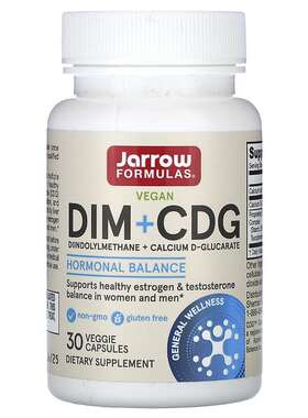 美国Jarrow Formulas, DIM + CDG 强化解除配方 30粒素食胶囊