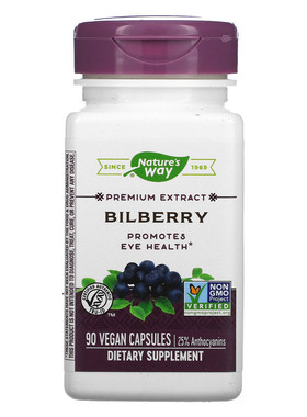 美国Nature's Way Bilberry越橘眼睛视力微循环25%花青素90粒胶囊