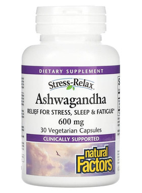 美国Natural Factors Ashwagandh南非醉茄 Sensoril 30粒睡眠压力