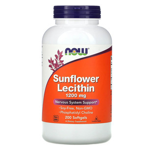 现货美国 Now Foods Sunflower Lecithin向日葵卵磷脂软胶囊200粒