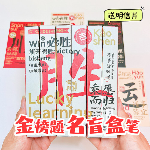 高颜值按动式快干st刷题专用黑笔