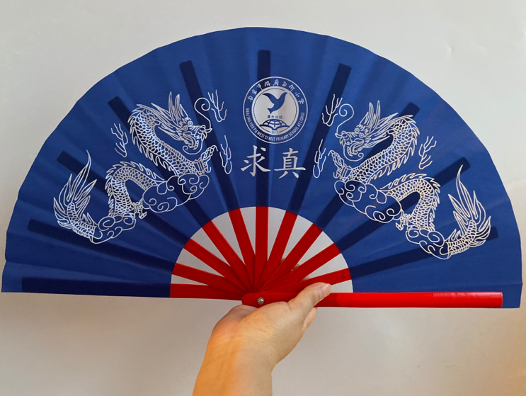 游府西街小学用8寸扇子蓝色扇子图片