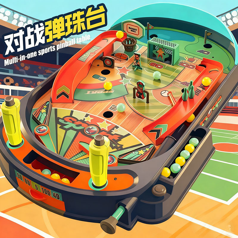 多合一运动弹珠台儿童益智玩具弹珠桌面游戏双人对战礼物礼品
