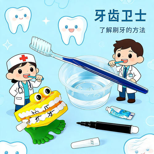 科学小实验diy牙齿卫士模拟刷牙儿童手工科技小制作牙齿认知套装