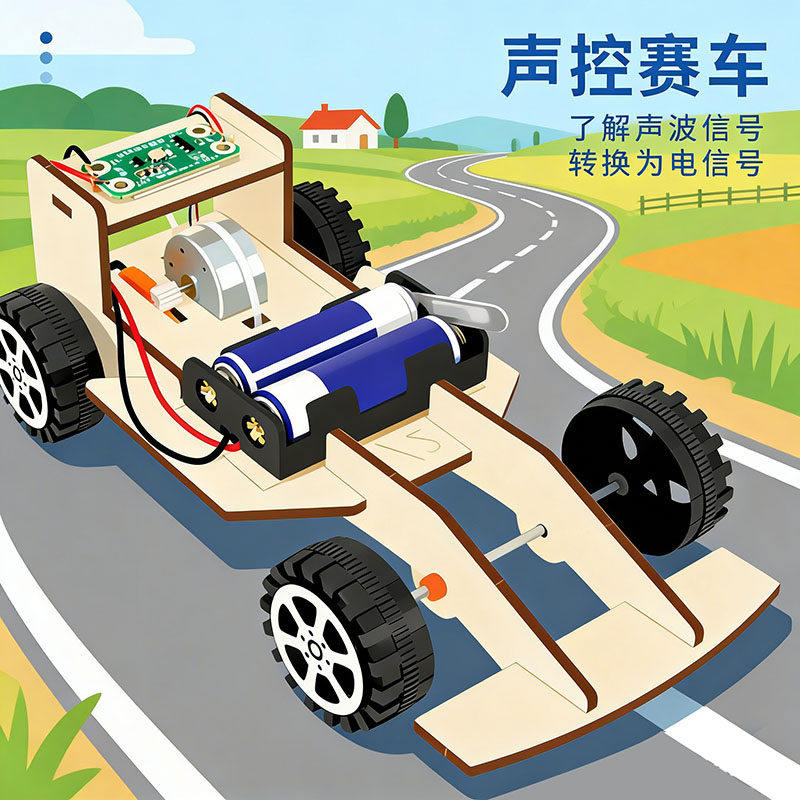 创意手工制作声控赛车diy