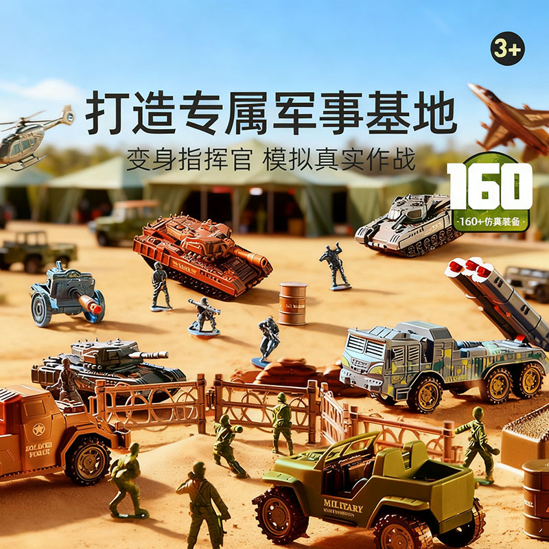 mideer弥鹿儿童小小指挥官军事沙盘战略基地礼盒生日礼物益智玩具