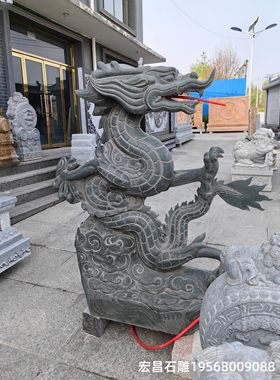 石雕喷水龙大型青石雕刻石龙生肖龙吐水吸水公园广场水景观石雕龙