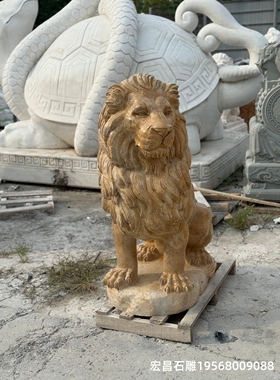 大型欧式石雕仿真狮子公司公园广场景区花岗岩狮子石雕动物石狮子