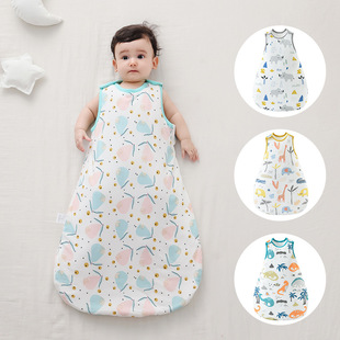 婴幼儿秋冬季夹薄棉厚款睡袋衣男女宝宝防踢被子背心护肚款防惊跳