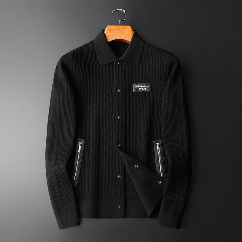 雷蒙轻奢毛衣针织衫羊绒翻领套衫男秋冬款商务休闲百搭上衣外套潮