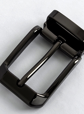 3CM男士针扣皮带头青年窄腰带扣头 30mm少年学生休闲裤带扣黑色方