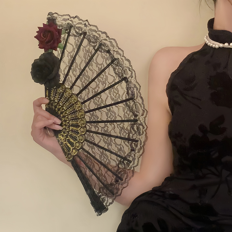 古风新中式国风折叠扇子汉服旗袍配件饰道具水墨画风跳舞COS道具