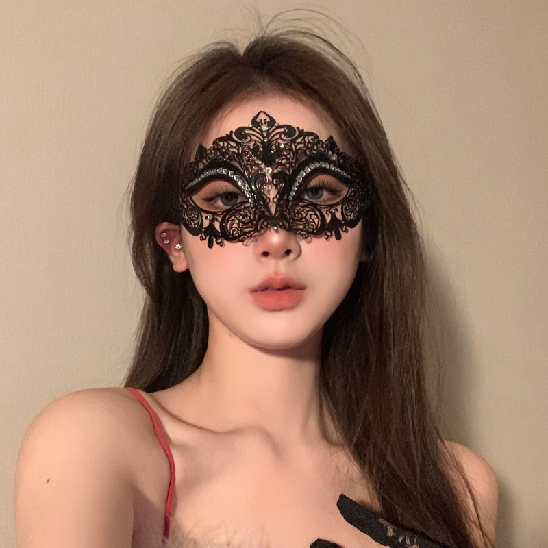 黑色女王镂空面具假面舞会化妆舞会面罩装扮道具年会晚会眼罩配饰