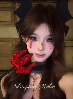 猫女特工*万圣节小恶魔翅膀发夹暗黑哥特风侧边夹节日cos装扮发饰