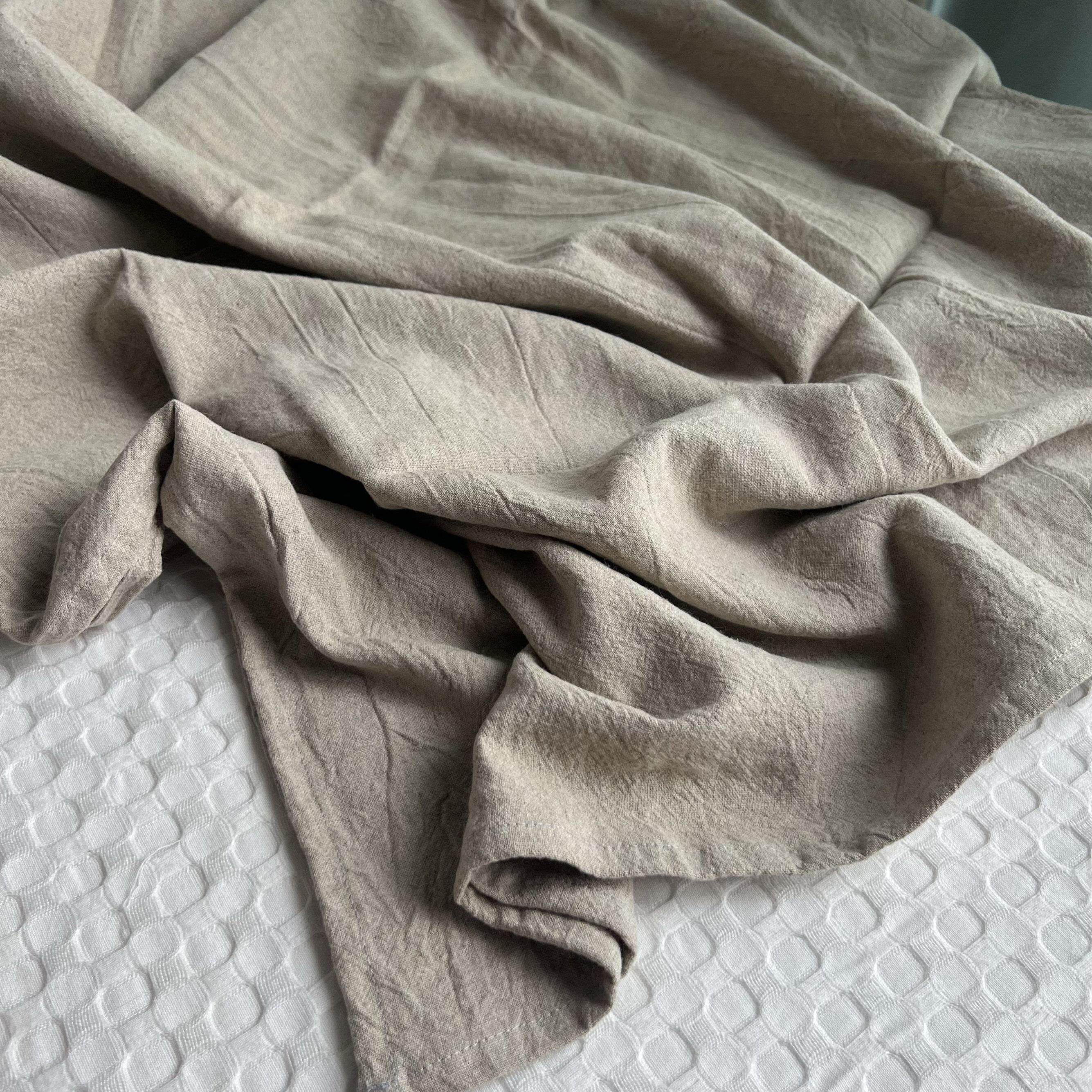 低于成本价！50%汉麻 50%棉！外贸尾单面料加工单人棉麻床单