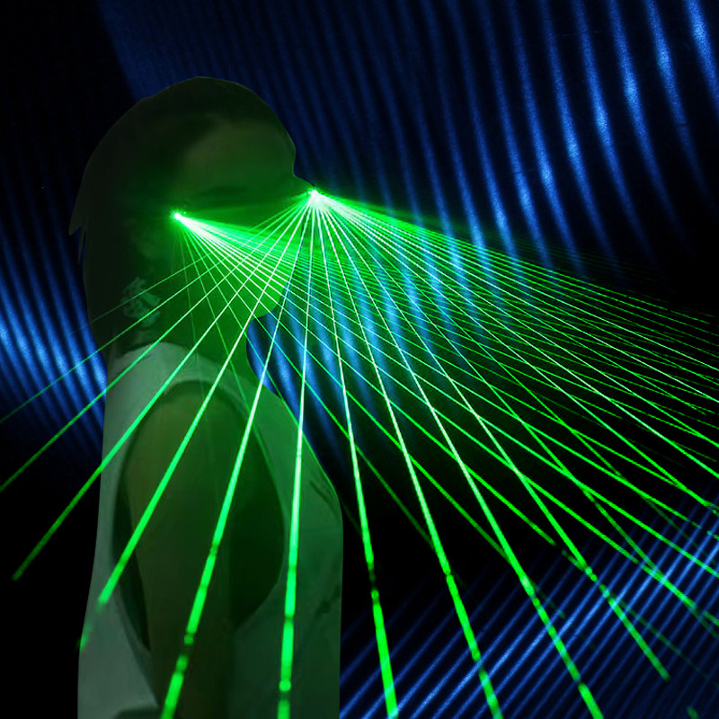 镭射激光眼镜酒吧气氛道具夜店舞台蹦迪科幻发光眼镜激光演出道具