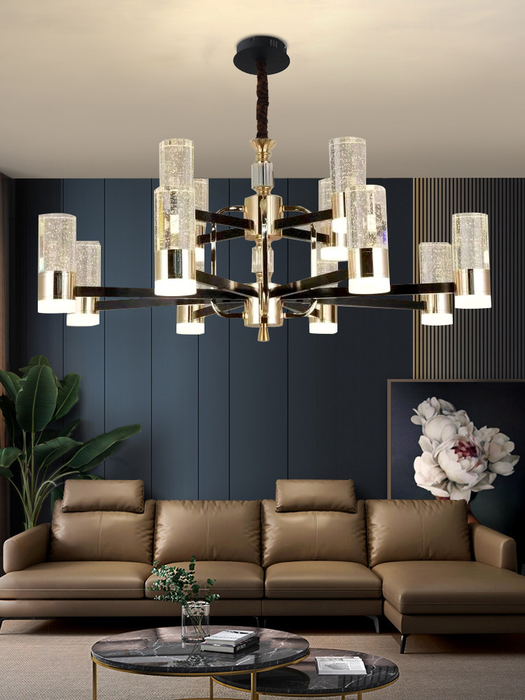 北欧轻奢水晶吊灯大气新款别墅餐厅灯高档豪华客厅后现代简约灯具