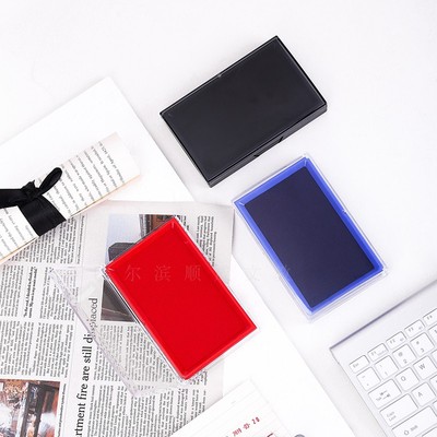 得力办公用品文具9864大号印泥 红蓝黑色财务速快干加墨印台