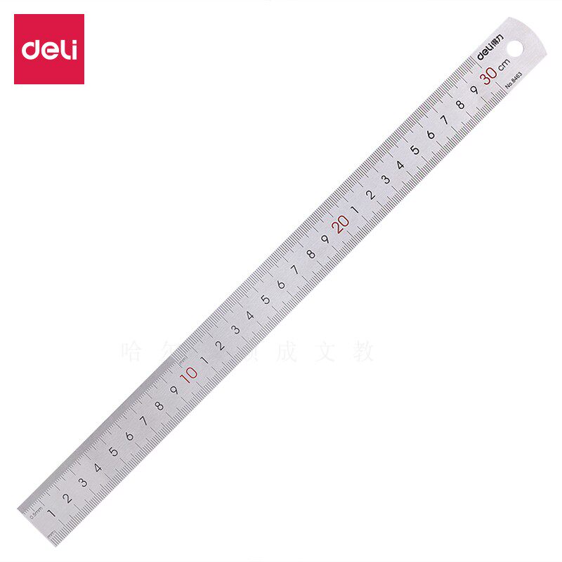 得力8463钢直尺30cm格尺小号钢板尺办公用品学生测量文具