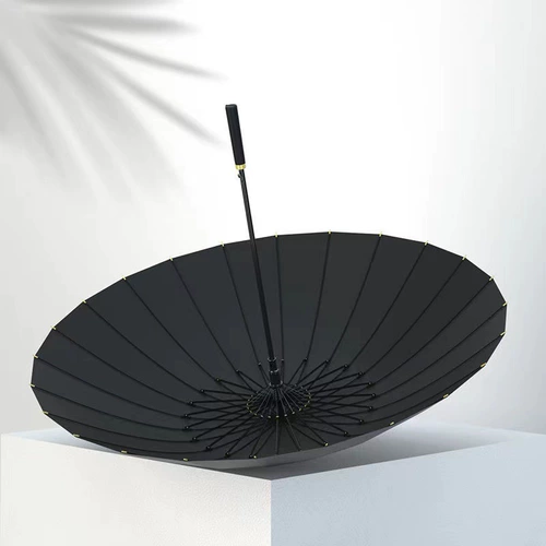 Umbrella Men 24 Bone Long Renter Long Ride Ambrella Домохозяйство Большое усиление твердое анти -стум и дождь Специальный зонтик Бизнес Черный зонтик