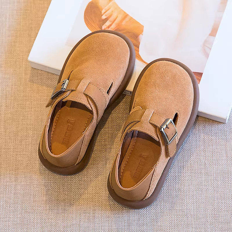 女童皮鞋春秋2026新款儿童软底单鞋宝宝鞋子男童豆豆鞋百搭勃肯鞋