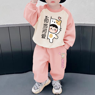 女童套装2026秋冬新款洋气韩版卫衣卫裤中小童宝宝春秋童装两件套