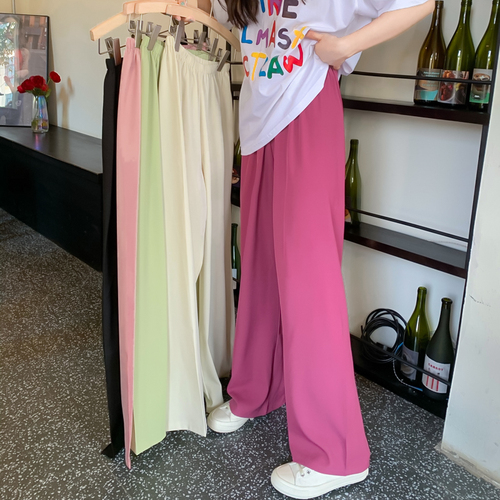 Real shooting and real price new fire dragon fruit high waist thin suit pants with loose hanging feeling and casual floor dragging wide leg pants