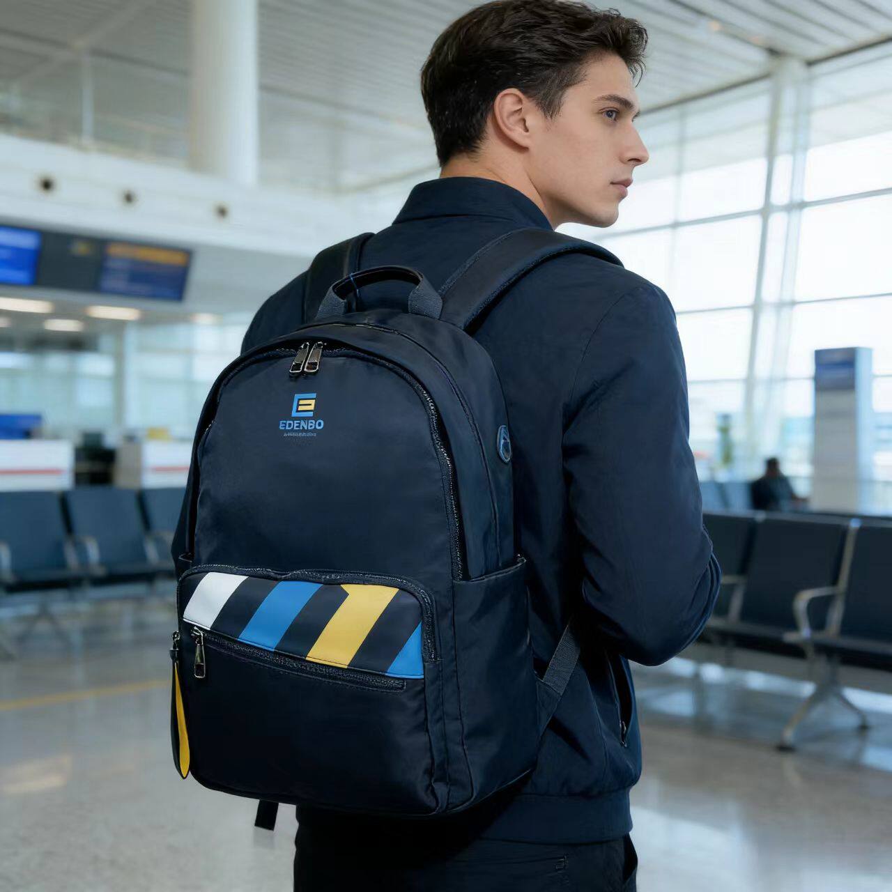 双肩包男2025新款大容量上课电脑包EDENBO爱登堡男包上班出差办公